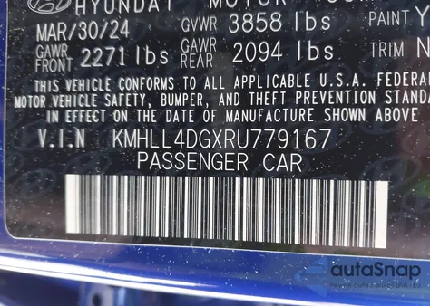 2024 Hyundai Elantra Se from USA, damaged, VIN KMHLL4DGXRU779167